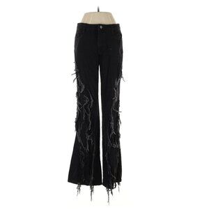 KARLAIDLAW Desginer Black Spliced Denim Mid Rise Jean (Size S)